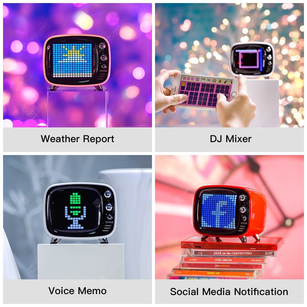 Divoom Tivoo Portable Bluetooth speaker Smart Clock Alarm Pixel Art DIY by App LED Light Sign in decoration Unique gift - Image 6
